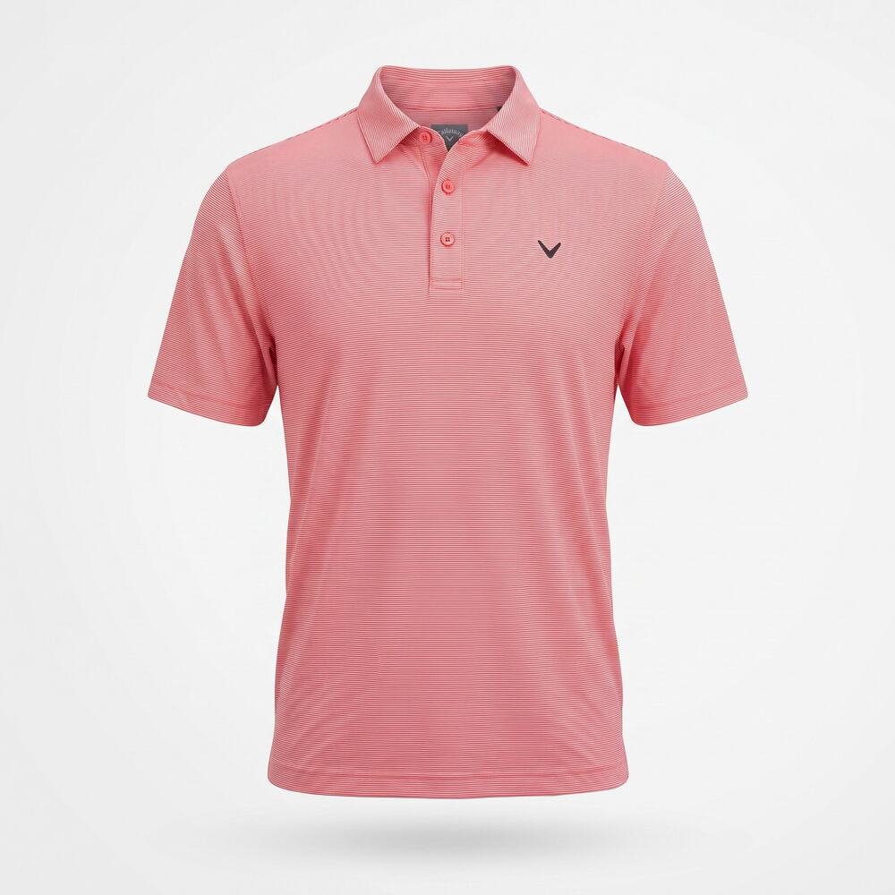 Callaway Opti-Dri Men’s XXL Red White Stripe Golf Polo Performance Shirt
